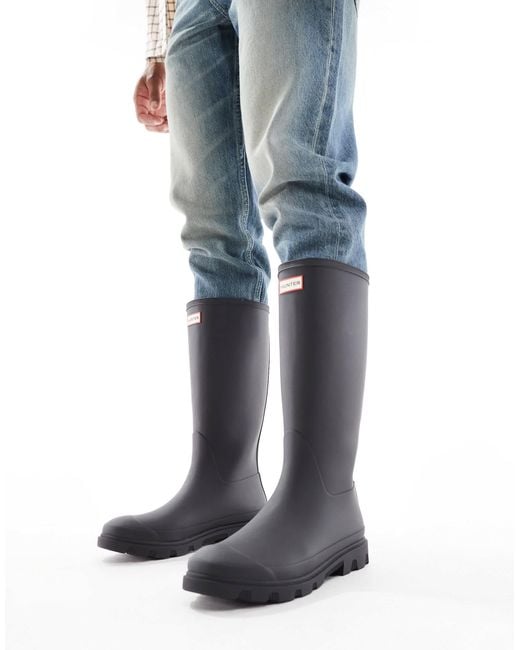 Hunter White Unisex Downpour Tall Gumboots for men