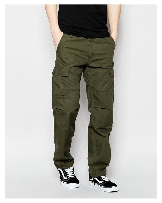 Carhartt WIP Green Aviation Cargo Pants - Cypress Rinsed for men