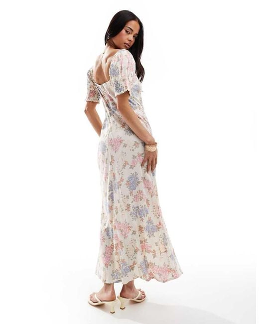 ASOS White Sweetheart Neckline Ribbon Midi Dress