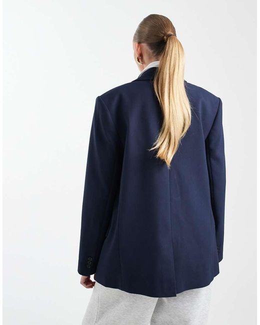 ASOS Blue Tailored Grandad Blazer