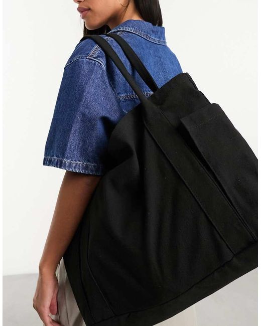 ASOS Black Oversized Heavyweight Canvas Tote Bag