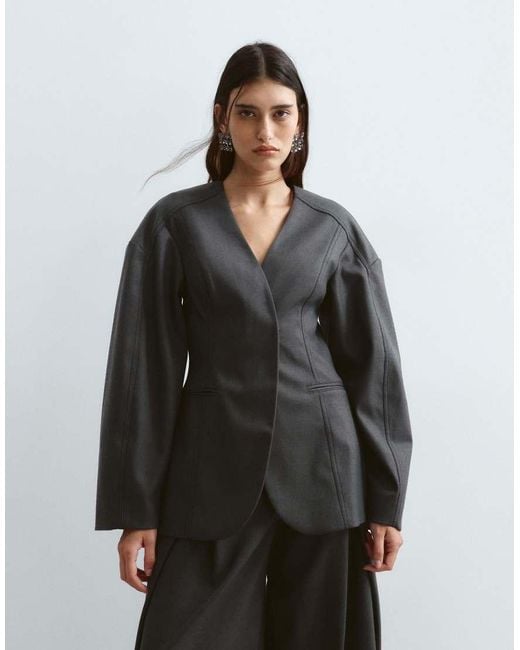 ARRANGE Black Twill Sculpted Blazer Co-Ord
