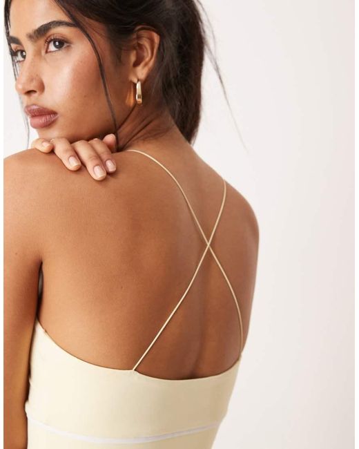 ASOS Natural Scooped Strappy Bralet With Sporty Elastic Trim