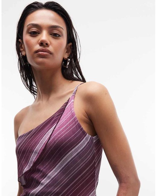 Reclaimed Vintage Purple One Shoulder Jersey Dress