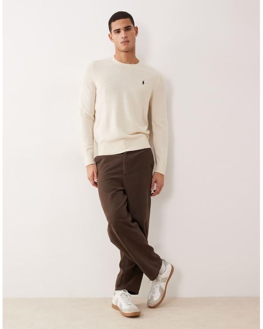 Polo Ralph Lauren Natural Icon Logo Wool Knit Jumper for men