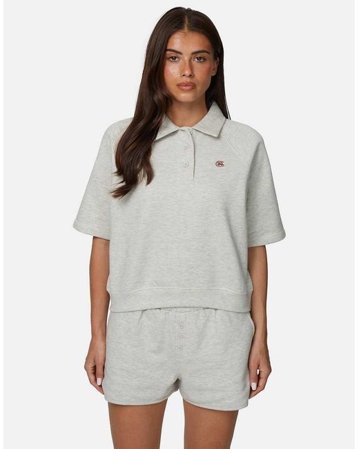 Good For Nothing Gray Monogram Collection Short Sleeve Sweatshirt