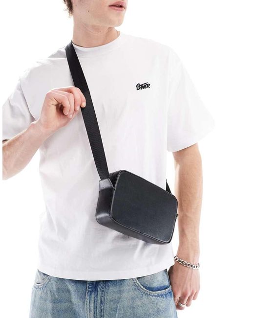 Bershka Black Crossbody Bag for men