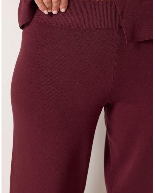 Long Tall Sally Purple Knitted Wide Leg Trousers