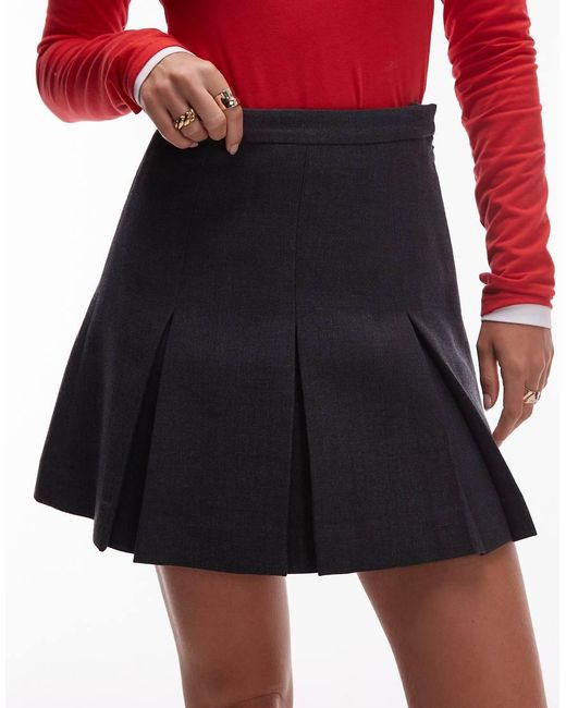 & Other Stories Red Pleated Mini Skirt