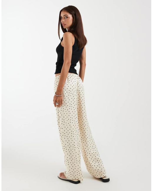 ASOS White Satin Pull On Wide Leg Trouser