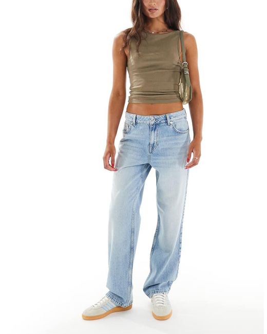Jeans Lunghi Dritti Azzurri di New Look in Blue