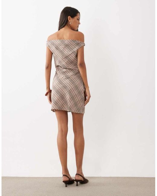 Mango Natural Asymmetric Mini Dress
