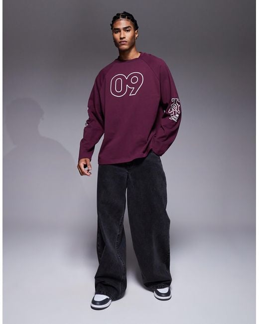 ASOS – oversize-t-shirt in Purple für Herren