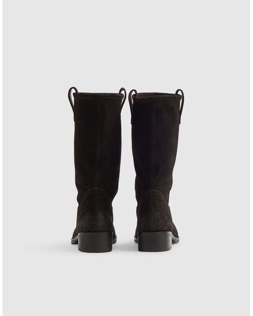 River Island Red Suede Flat Ankle Boots