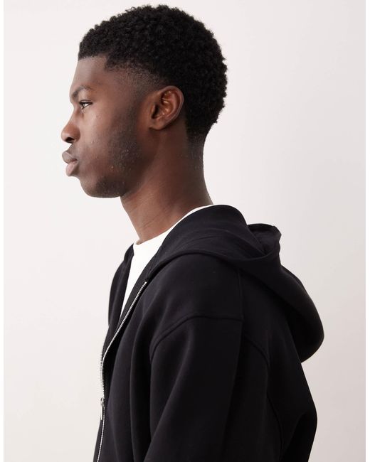 Essentials - sweat à capuche décontracté à fermeture éclair ASOS pour homme en coloris Black