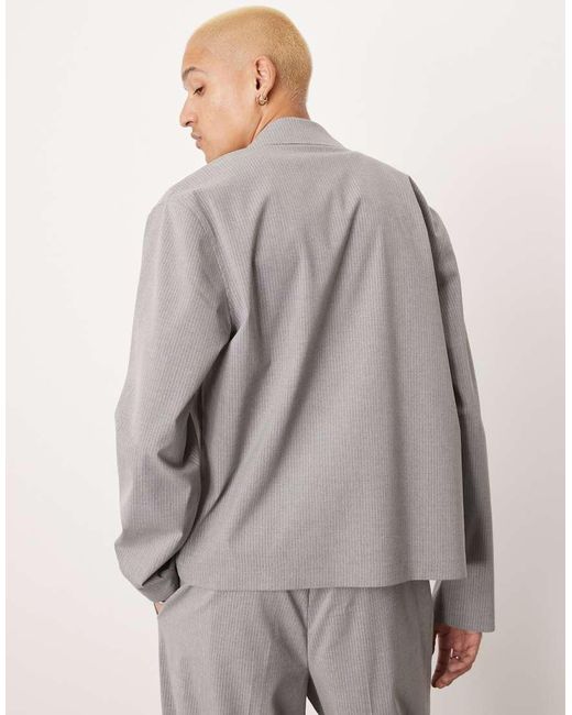 ASOS Net Cropped Harrington Jack in het Gray voor heren
