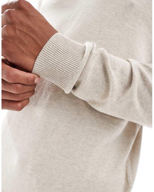 Jack & Jones Gray Fine Gauge Crew Neck Jumper for men
