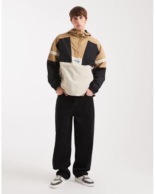 Tommy Hilfiger Natural Colour Block Water Proof Anorak With Hood for men
