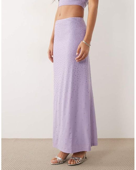 ASOS Purple Co-ord Hotfix Maxi Skirt
