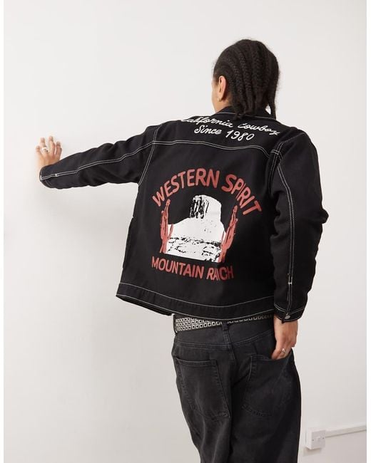 PacSun Black Slogan Detail Jacket for men
