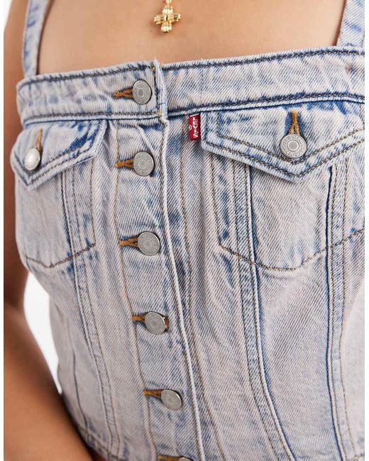 Levi's Gray Denim Corset With Front Pockets