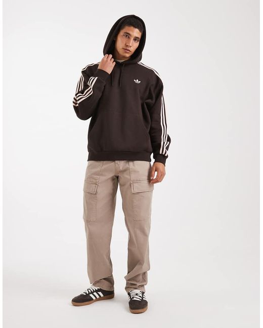 Adidas Originals Brown Adicolor Classics 3-Stripes Hoodie for men