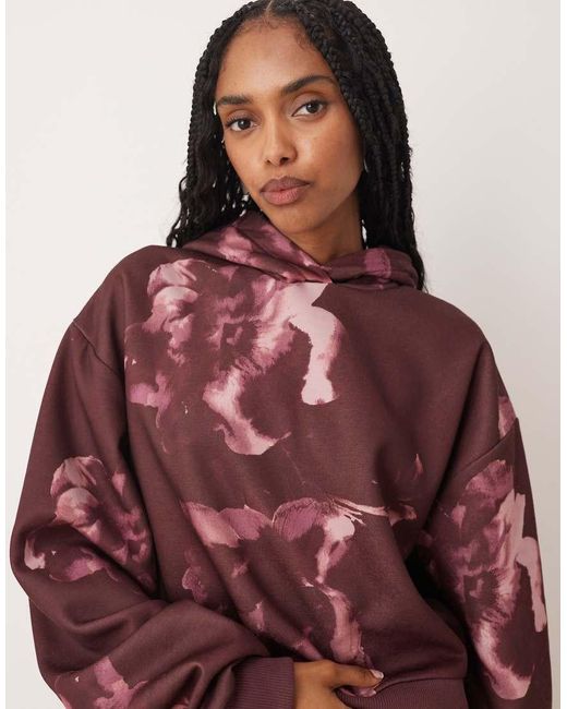 ASOS Red Co-ord Hoodie With All Over Floral Design