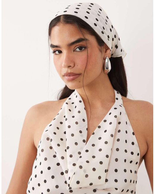 ASOS Natural Halterneck Tie Back Top With Bandana
