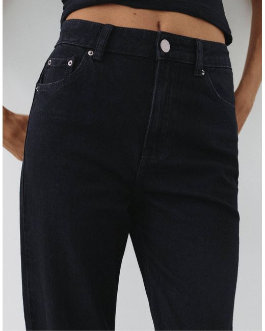 Jean slim taille haute Pull&Bear en coloris Black