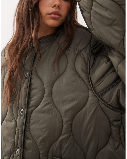 Weekday Green Quilted Jacket