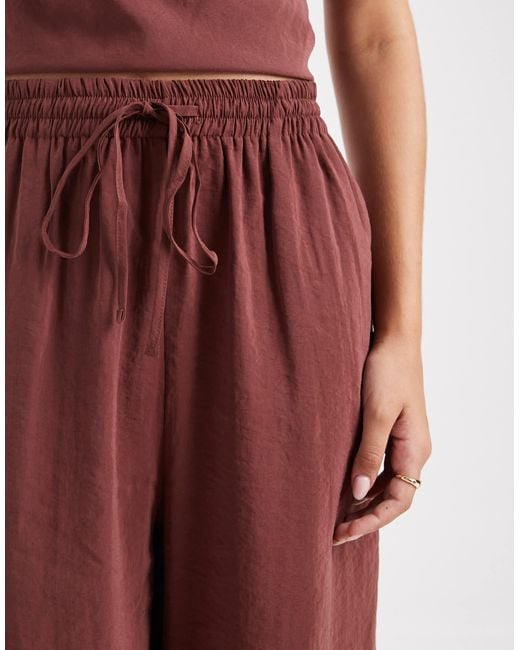 ASOS Red Tie Waist Straight Leg Co-Ord Trouser