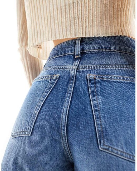& Other Stories Blue Gio Mid Waist Wide Leg Jeans Mid Wash