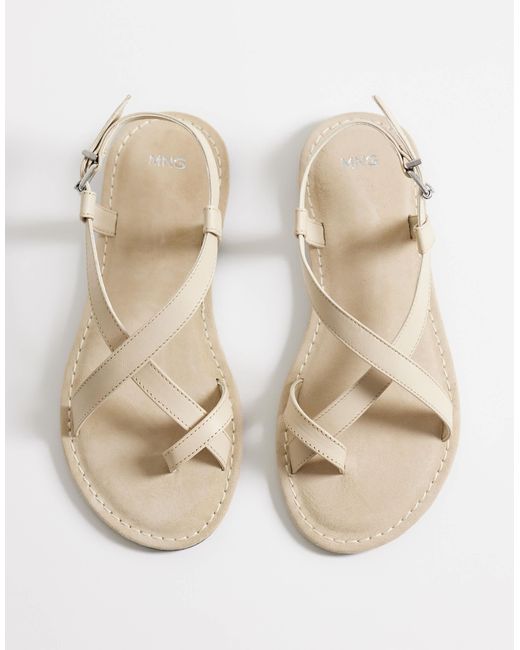 Mango White – flache sandalen