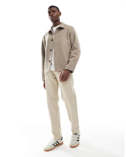Jack & Jones Natural Boxy Wool Blend Jacket for men