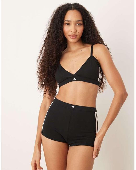 Adidas Black Triangle Wrap Bralette With Printed Logo Detail