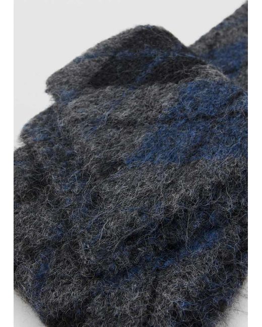 Sciarpa Grigia A Losanghe di Mango in Blue