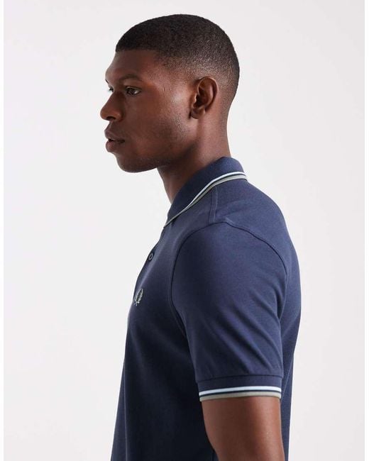 Fred Perry Blue Twin Tipped Polo Shirt for men