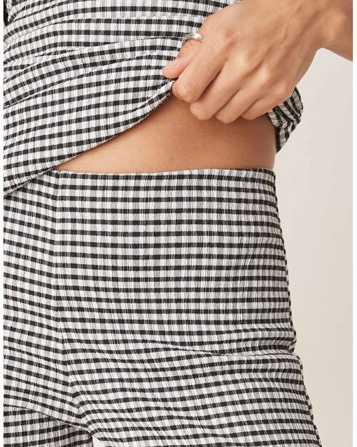ASOS Natural – hose mit vichy-karo und weitem bein, kombiteil