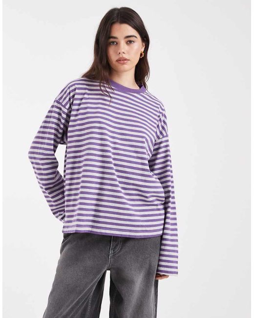 Cotton On Purple Oversized Boxy Long Sleeve T-shirt