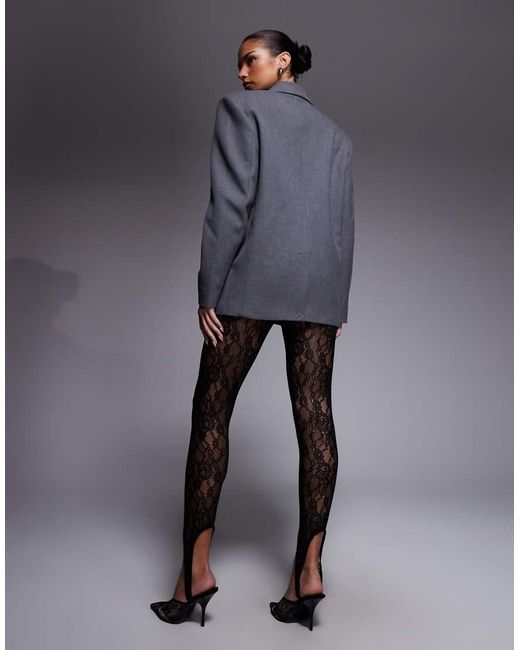 ASOS Gray Sheer Lace Stirrup legging