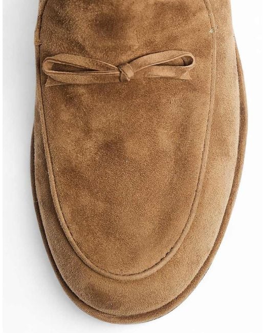 NA-KD Brown Bow Detail Suede Loafers