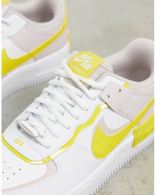 Air Force 1 Shadow - Baskets - Blanc et jaune Nike en coloris Jaune | Lyst