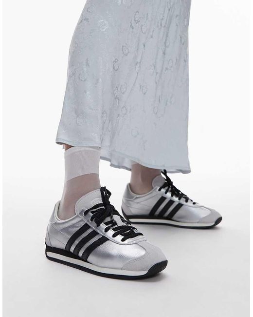 Adidas Originals White Low-Profile Metallic Trainers