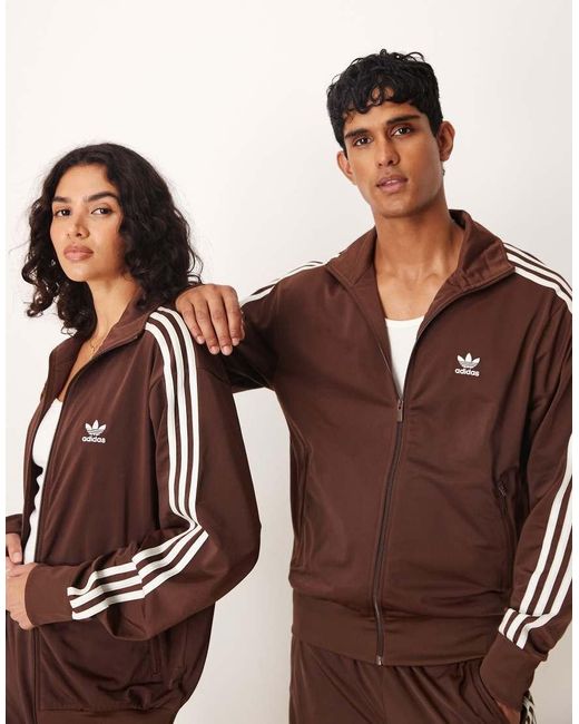 Chaqueta De Chándal Marrón Firebird De Adidas Originals de color Brown