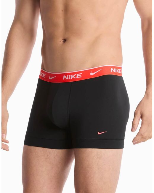 Nike Black Essential Cotton 2 Pack Trunks for men