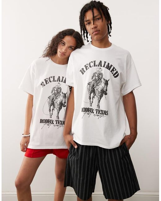 Reclaimed Vintage Natural Oversized T-Shirt With Rodeo Western Print