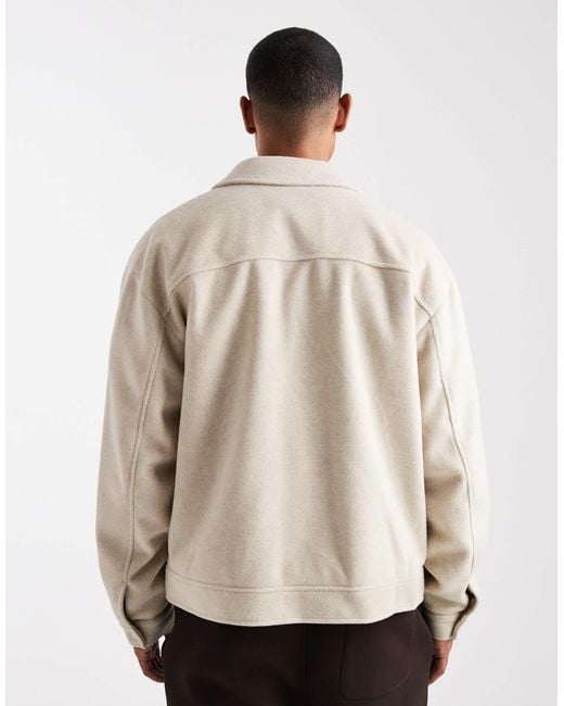 ASOS Natural Wool Look Harrington for men
