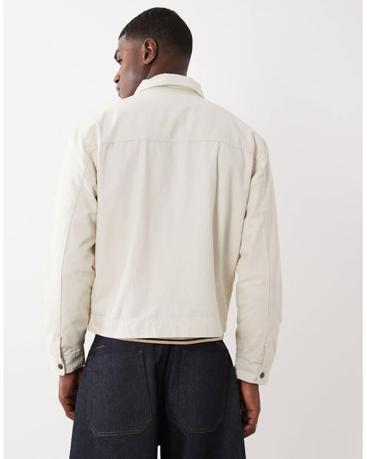 Cotton On White Harrington Jacket for men