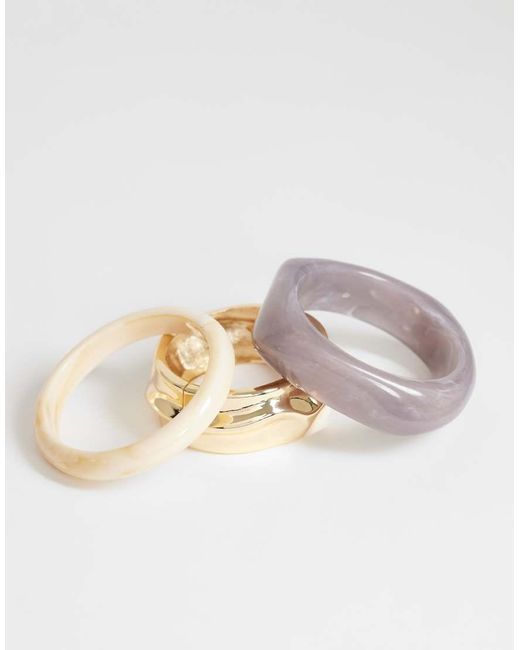 TOPSHOP Gray Flower 3 Pack Resin Bangles