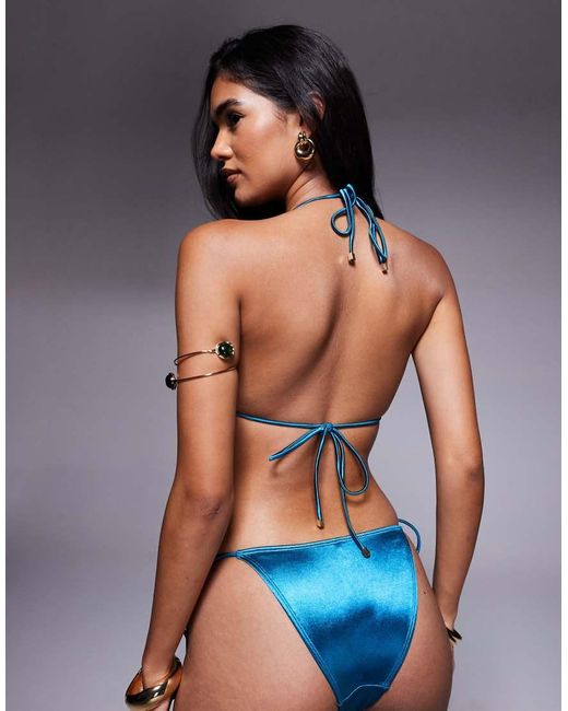 South Beach Gray Starfish Triangle Bikini Top